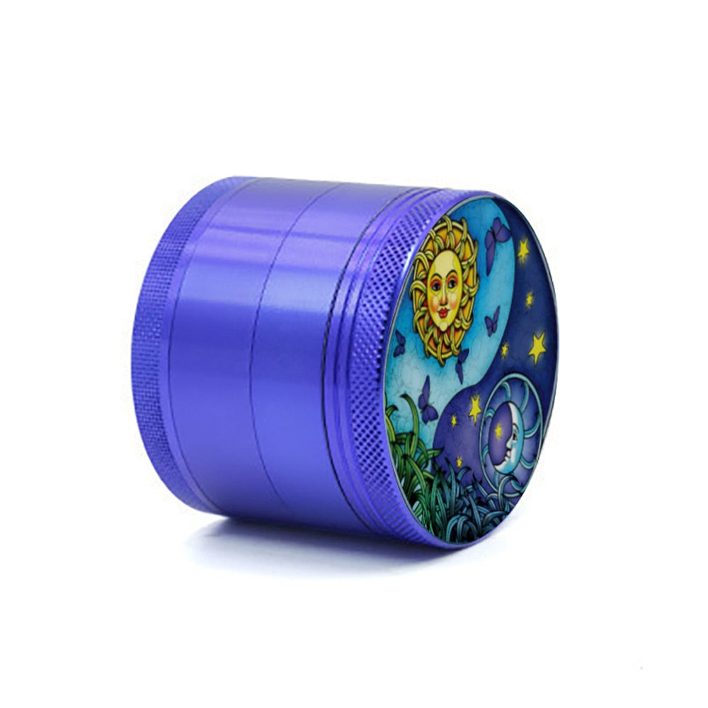 Metal Grinder With Trippy Magic Mushrooms Design