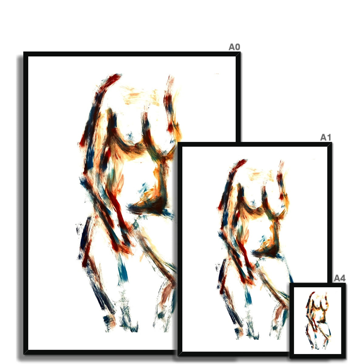 "Figure in Primaries" by Alanna Maskell Framed Print