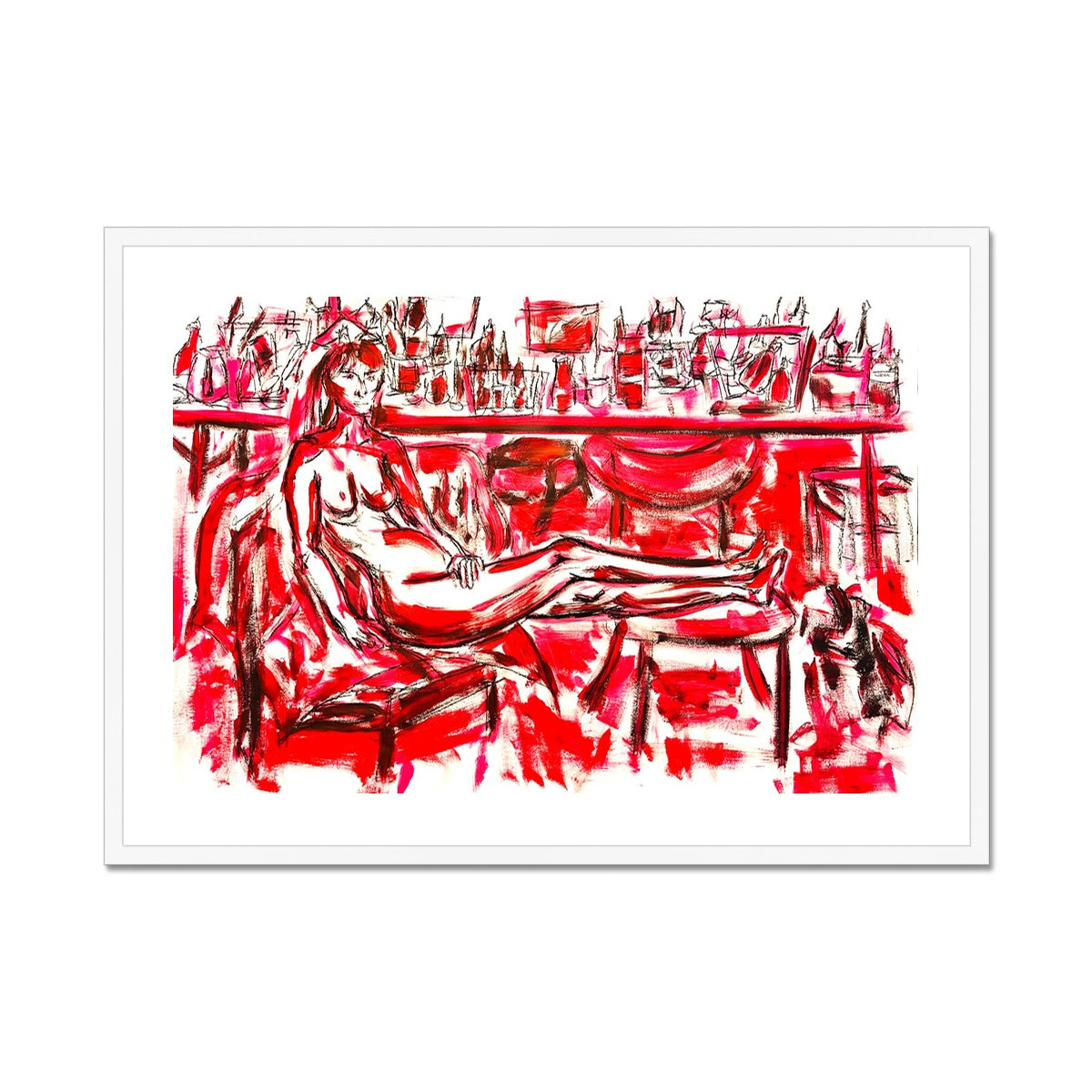 "A Crimson Affair" by Alanna Maskell Framed Print
