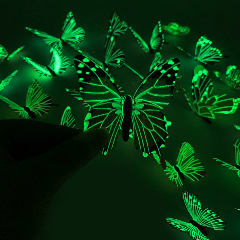 Luminous 3D Butterflies (12pc)