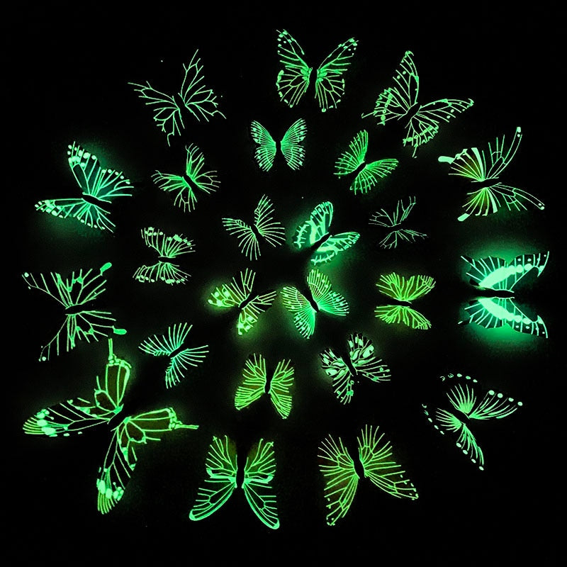 Luminous 3D Butterflies (12pc)