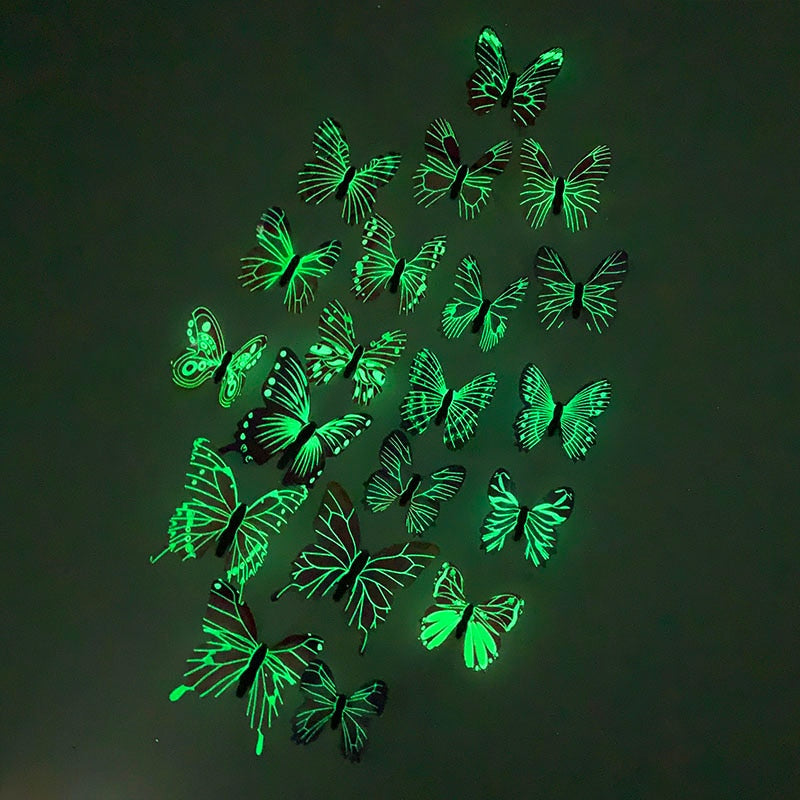 Luminous 3D Butterflies (12pc)