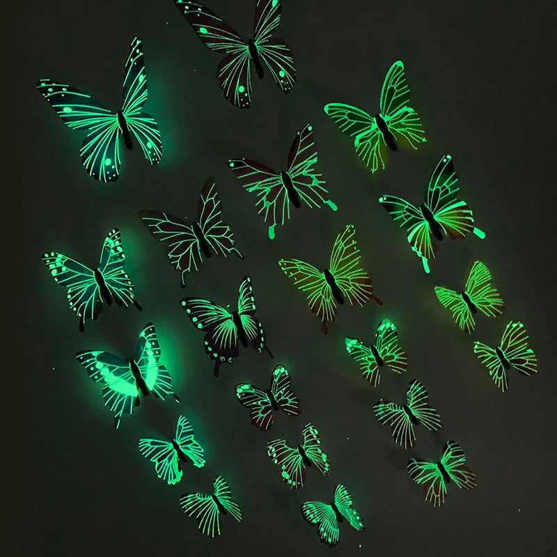 Luminous 3D Butterflies (12pc)